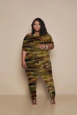 Plus Size Casual Print Short-sleeved Pajamas Set GDNY-2229