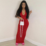Solid Color Hollow Out Mesh Nightclub Dress TE-4630
