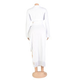 Long Sleeve Shirts And Tassel Skirts Two Piece Set AIL-244