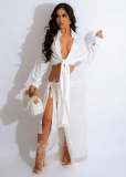 Long Sleeve Shirts And Tassel Skirts Two Piece Set AIL-244