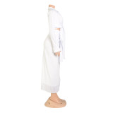 Long Sleeve Shirts And Tassel Skirts Two Piece Set AIL-244