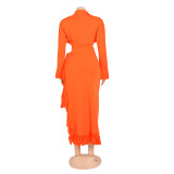 Long Sleeve Shirts And Tassel Skirts Two Piece Set AIL-244
