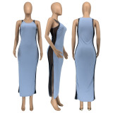 Fashion Sexy Splice Split Maxi Dress GLF-10130
