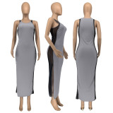 Fashion Sexy Splice Split Maxi Dress GLF-10130