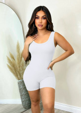 Casual Sleeveless Solid Color Romper MZ-2804