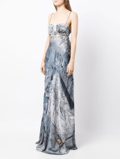 Sexy Print Sling Backless Maxi Dress ZSD-0599