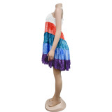 Fashion Multicolour Print Sling Dress GFYX-6509
