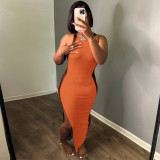 Fashion Sexy Splice Split Maxi Dress GLF-10130