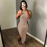 Fashion Sexy Splice Split Maxi Dress GLF-10130