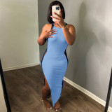 Fashion Sexy Splice Split Maxi Dress GLF-10130