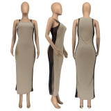 Fashion Sexy Splice Split Maxi Dress GLF-10130