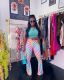 Colorful Print Slim Micro Flare Pant BGN-299