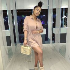 Solid Color Long Sleeve Romper LUO-6609