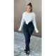 Solid Color Pleated Slit Pants LUO-6636