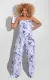 Wrap Chest Marble Print Wide Leg Jumpsuit OY-6512