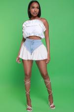 Fashion Denim Splicing Slim Shorts BS-1351