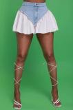 Fashion Denim Splicing Slim Shorts BS-1351