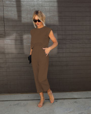 Solid Color Casual Two Piece Pants Set YD-8753