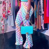 Colorful Print Slim Micro Flare Pant BGN-299