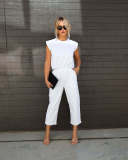 Solid Color Casual Two Piece Pants Set YD-8753