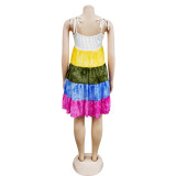 Gradient Print Sling Seeveless Mini Dress BY-6509