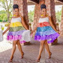 Gradient Print Sling Seeveless Mini Dress BY-6509