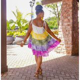 Gradient Print Sling Seeveless Mini Dress BY-6509