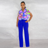 Print Shirts And Straight Pants Two Piece Set YF-10538