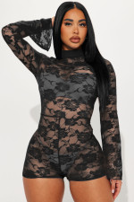 Sexy Lace Micro Flare Sleeve Romper ME-8401