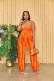 Sexy Solid Sling Tops And Tassel Pants Two Piece Set AIL-246