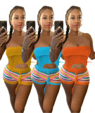 Sweater Fashion Backless Tops Tassel Knitted Suit QXTF-8180