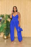 Sexy Solid Sling Tops And Tassel Pants Two Piece Set AIL-246