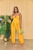 Sexy Solid Sling Tops And Tassel Pants Two Piece Set AIL-246