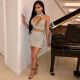 Sexy Hot Drill Deep V Neck Halter Two Piece Skirt Set FSXF-70