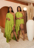 Sexy Chiffon Single Shoulder Irregular Dress(Without Headscar) ZDF-31285