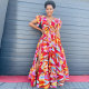 Geometric Print Bandage Tops And Slit Skirt Two Piece Set NY-10513