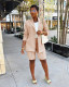 Solid Long Sleeve Blazer Coat And Shorts Two Piece Set AIL-245