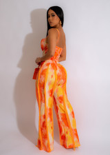 Casual Print Sling Tassel Pants Two Piece Set AIL-247