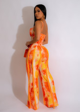 Casual Print Sling Tassel Pants Two Piece Set AIL-247