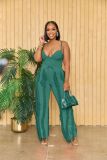 Sexy Solid Sling Tops And Tassel Pants Two Piece Set AIL-246