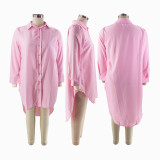Long Sleeve Lapel Neck Shirt Dress SFY-2334