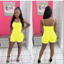 Plus Size Sexy Solid Color Sling Romper LUO-4013