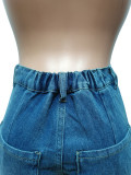 Casual Zipper Elasticated waist Jeans CM-8689