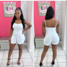 Plus Size Sexy Solid Color Sling Romper LUO-4013