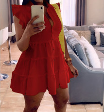 Solid Color Sleeveless Shirt Dress OMY-MY11008