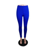 Plus Size Casual Solid Color Tight Pants LUO-4022