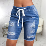 Fashion Elasticated Waist Slim Denim Short HSF-2701