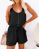Solid Sleeveless U Neck Two Piece Shorts Set YD-8758