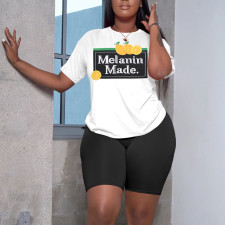 Letter Print O Neck Sport Two Piece Set SH-390514