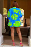 Casusl Print Long Sleeve Three Piece Shorts Set YD-8757